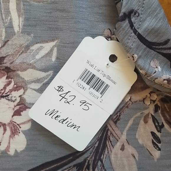 NWT Wishlist Strappy Gray Floral Top/Tunic/Dress Medium - Picture 7 of 8